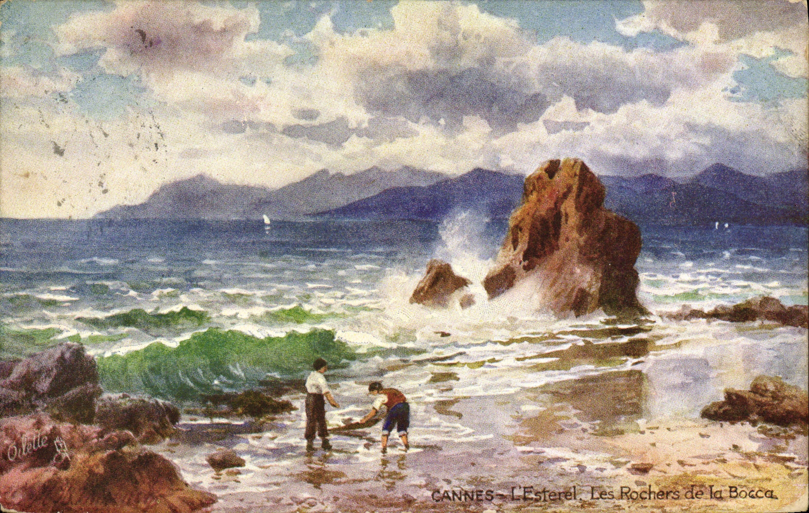 VINTAGE POSTCARD Cannes Esterel Rocks of Bocca