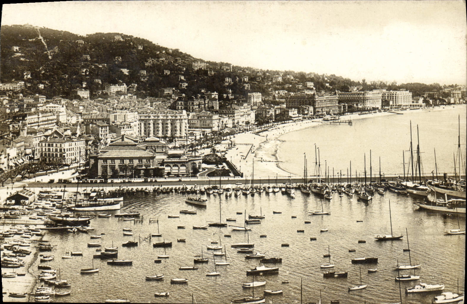 VINTAGE POSTCARD Cannes the Casino and Hotels Seen of Mount Knight