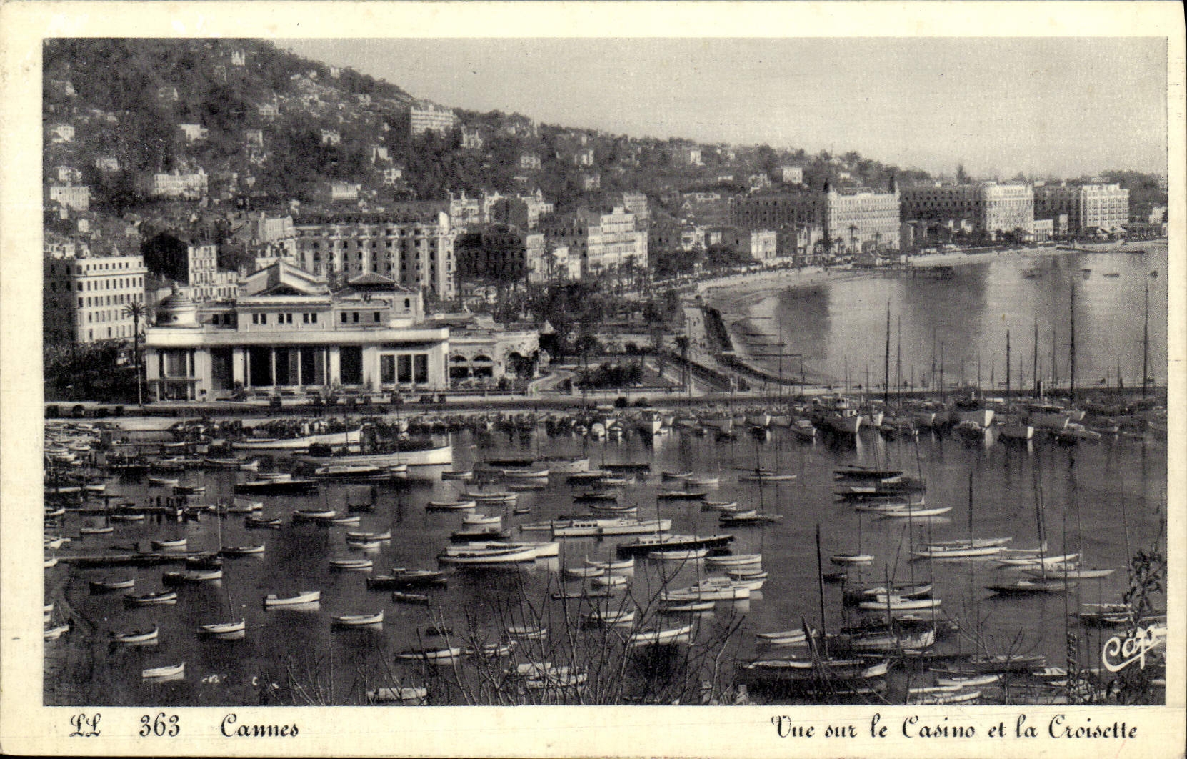 VINTAGE POSTCARD Cannes Seen on the Casino and Croiselle