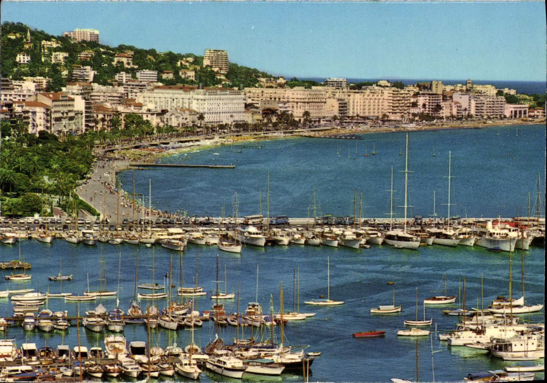 VINTAGE POSTCARD Cannes Hotels On the Small cross the marina