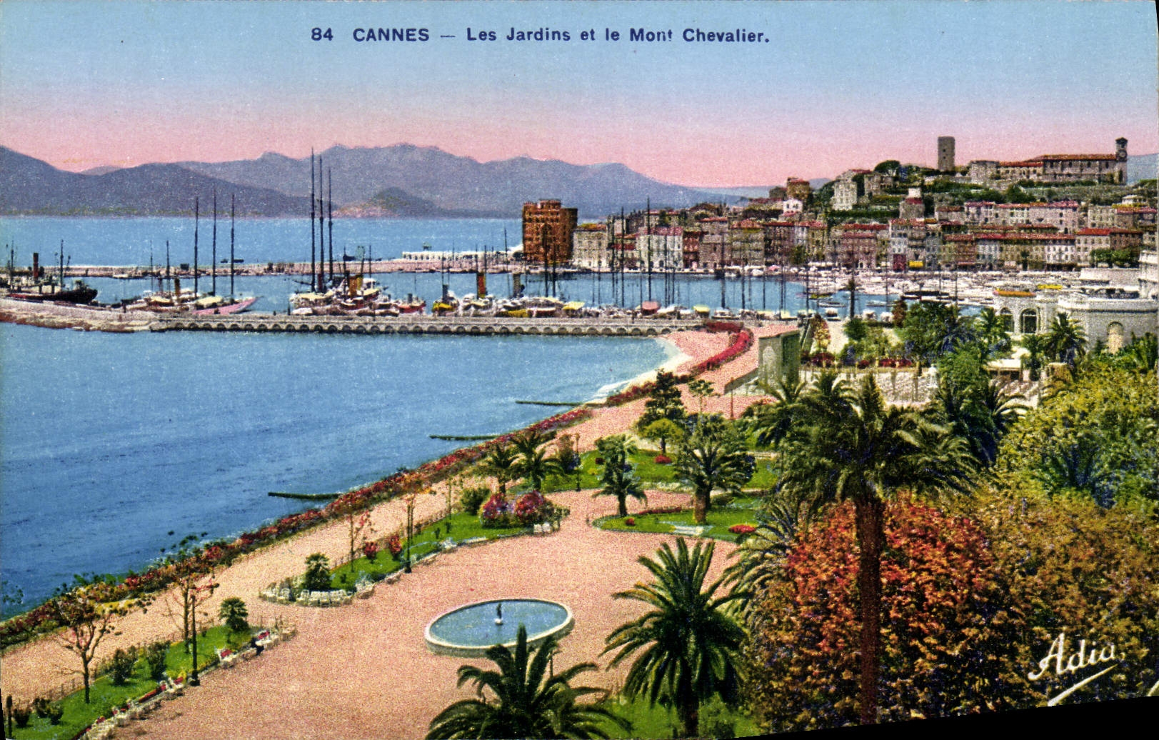 CPA Cannes Les Jardins et le Mont Chevalier