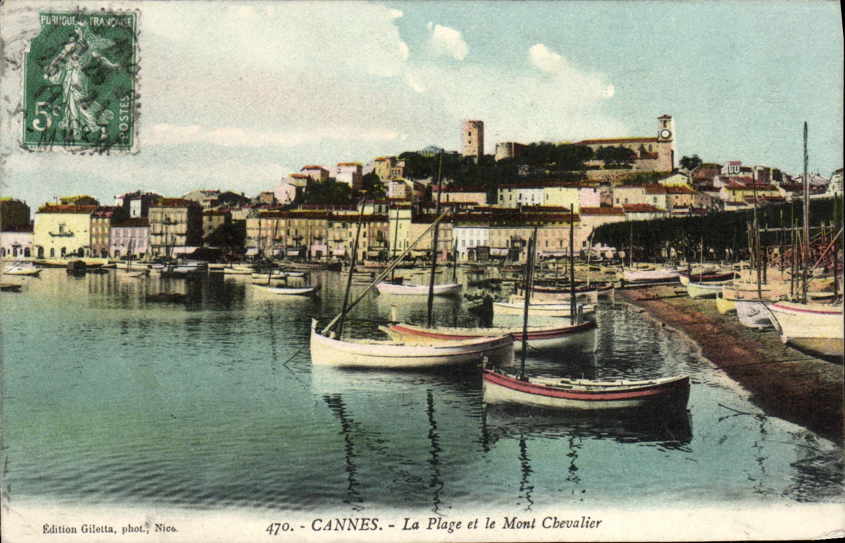 CPA Cannes La Plage et la Mont Chevalier Bateaux