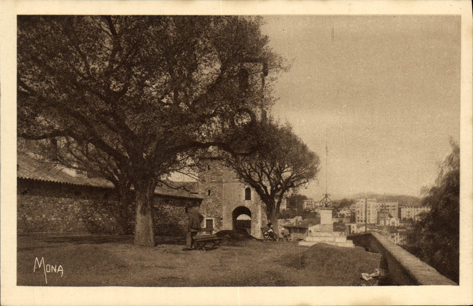 VINTAGE POSTCARD Cannes the Tower Of the Mount Knight