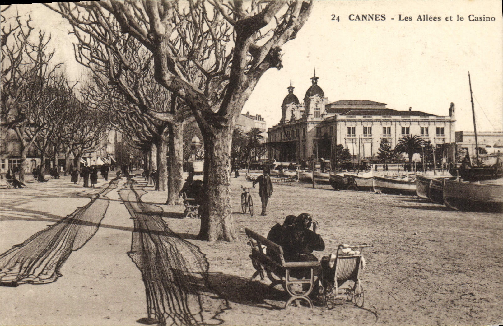 VINTAGE POSTCARD Cannes Alleys and the Casino Nets of sin
