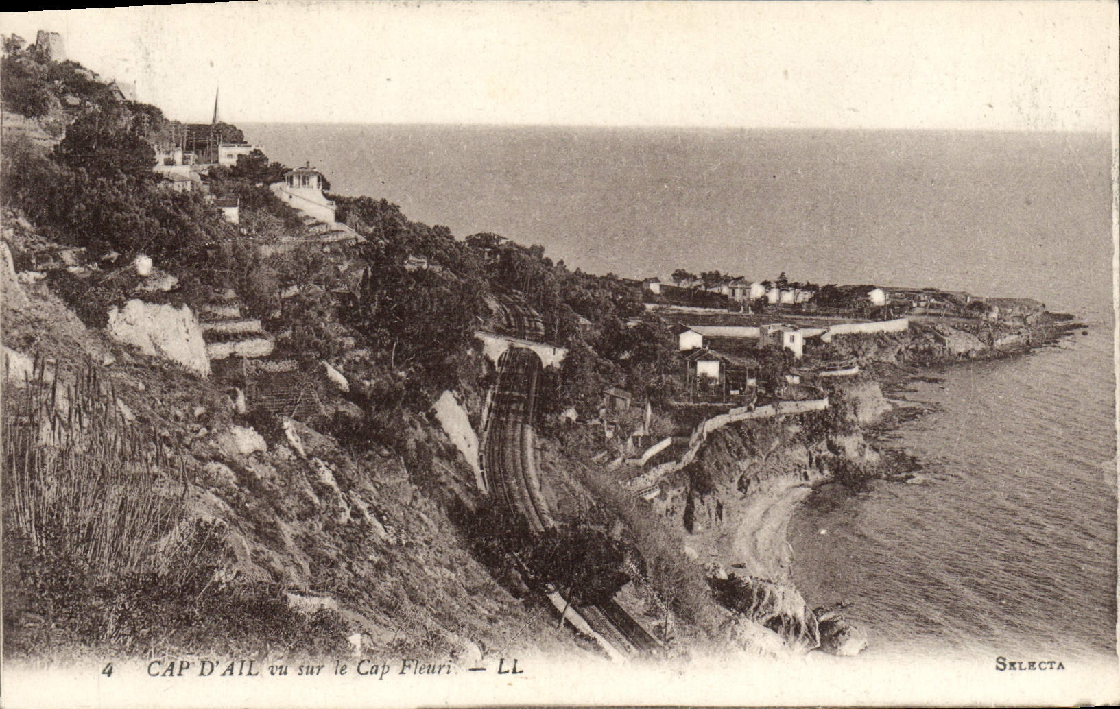 VINTAGE POSTCARD Cape d' Ail seen on the Flowered Cape