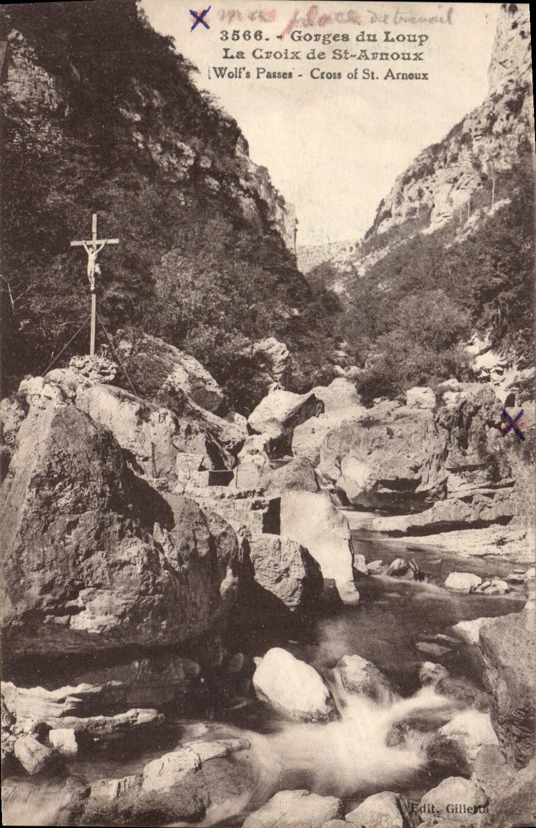 VINTAGE POSTCARD Falls of the Wolf the Cross of St Arnoux