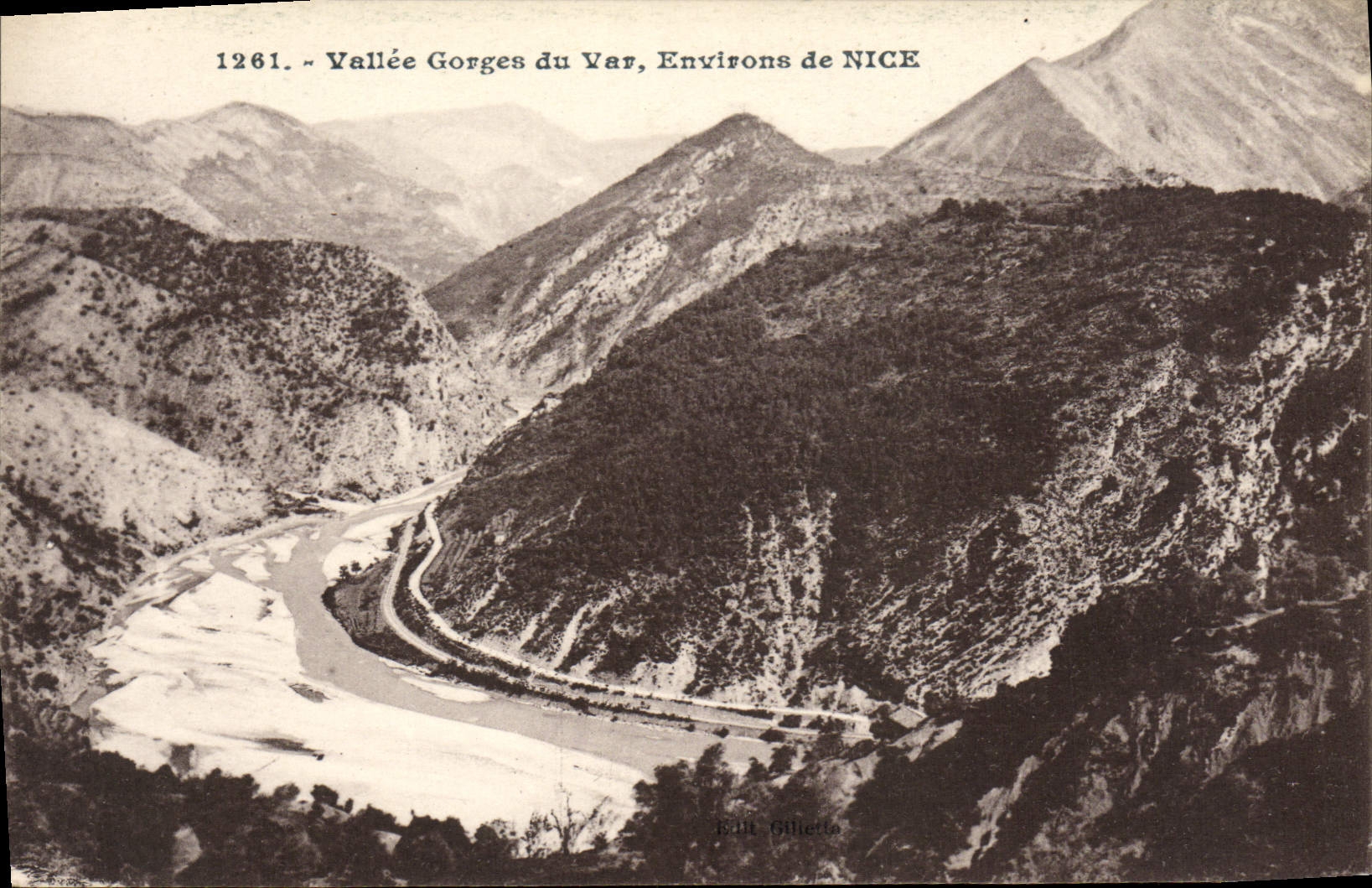 VINTAGE POSTCARD Valley Falls of the VAr Envieons of Nice