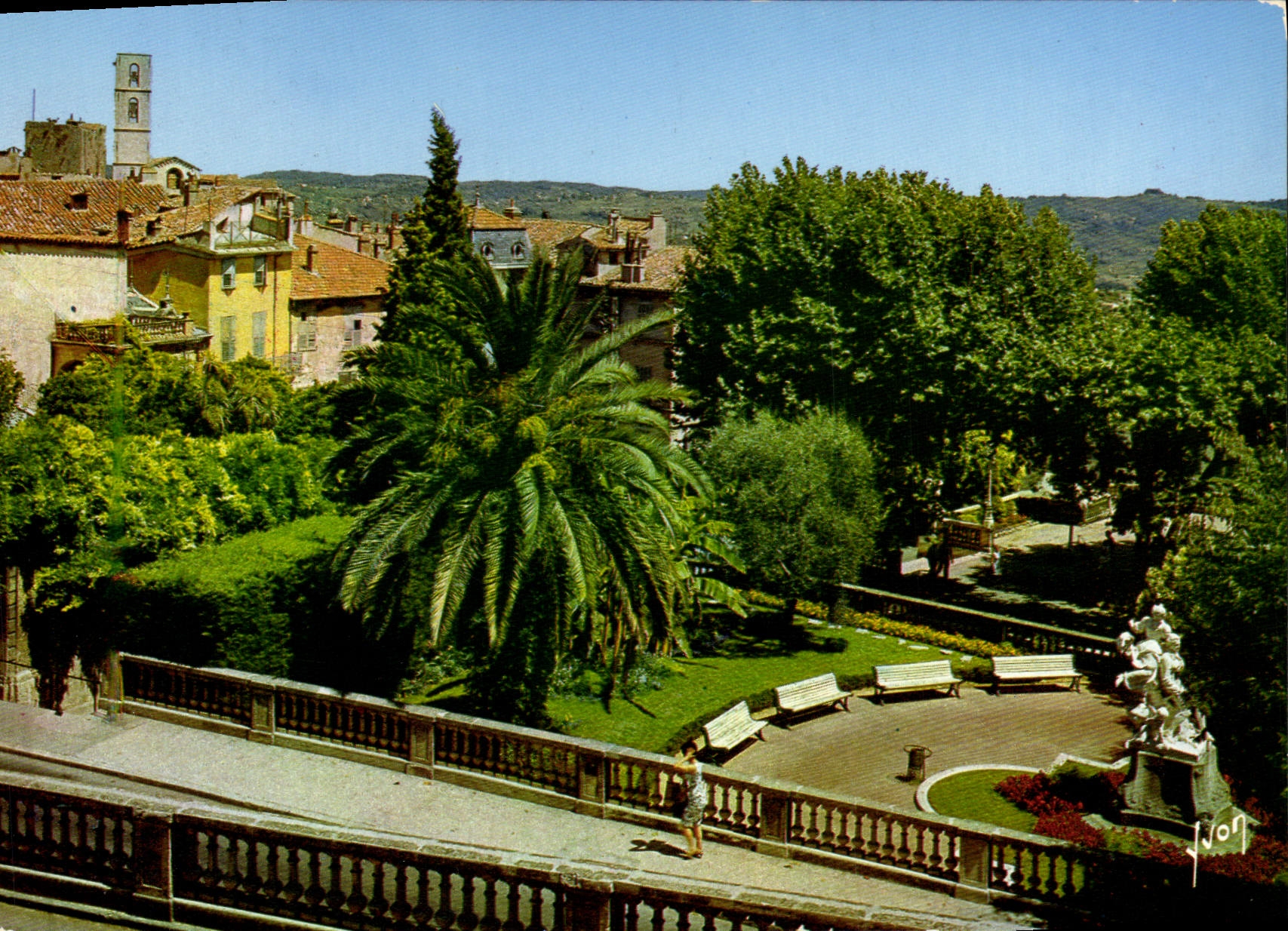 POSTAL MODERNA graso el jardín público de Fragonard y la ciudad vieja