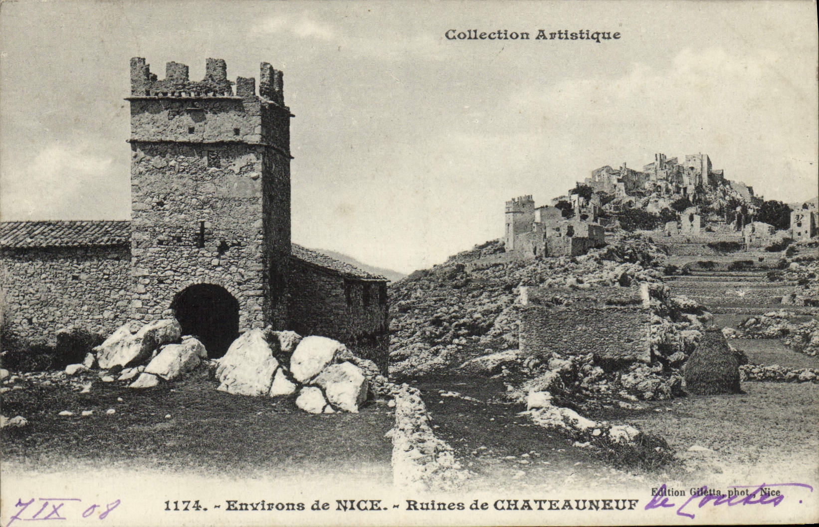 CPA Environs de Nice Ruines de Chateauneuf