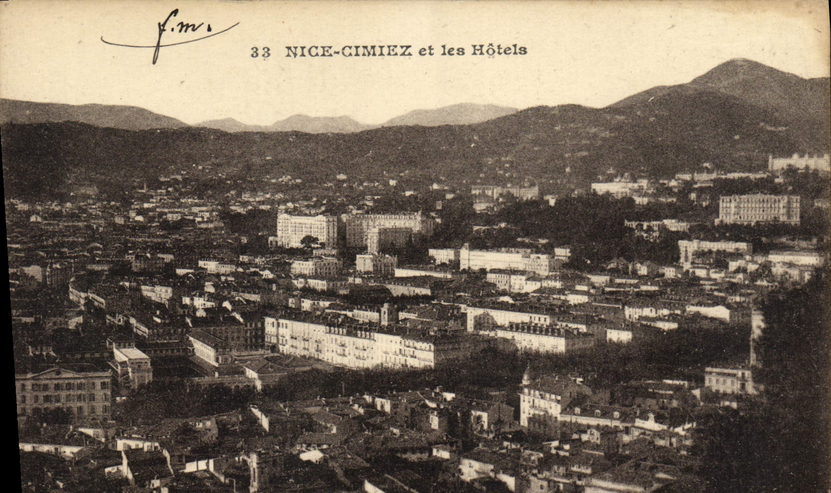 POSTAL Niza Cimiez de la VENDIMIA y hoteles