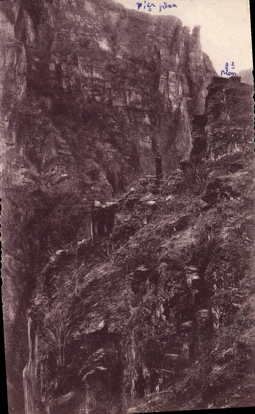 CPA Detail de rochers Gorges de Daluis