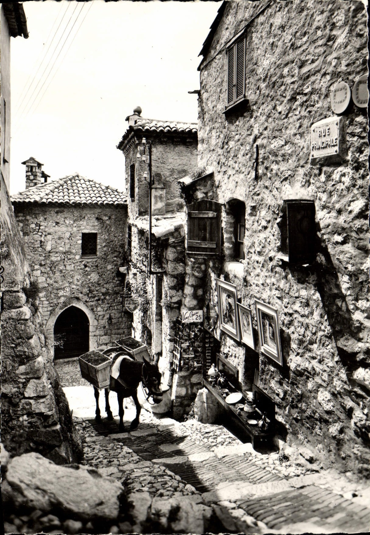 POSTAL MODERNA aldea de Eze una esquina pintoresca