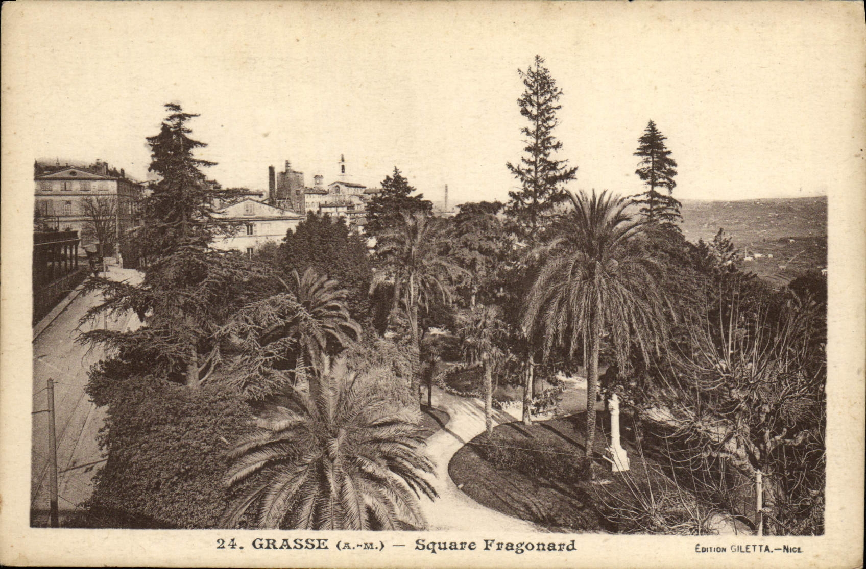 Jardín público graso de Fragonard de la POSTAL de la VENDIMIA