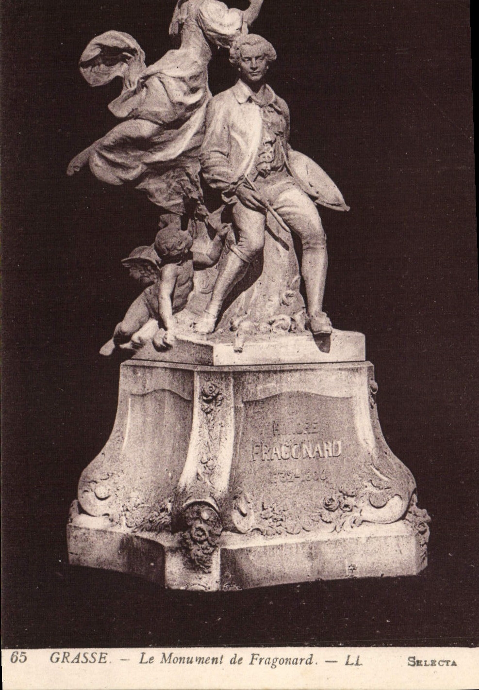 POSTAL de la VENDIMIA grasa el monumento de Fragonard