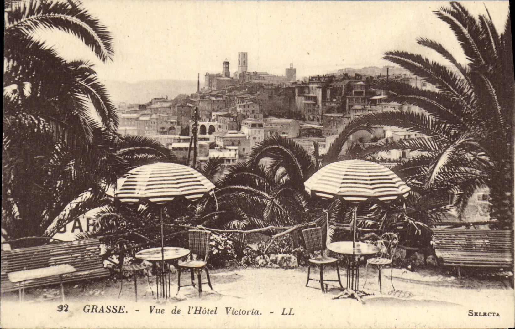 Vista grasa de la POSTAL de la VENDIMIA del hotel de Victoria