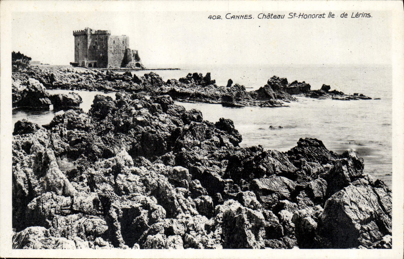 VINTAGE POSTCARD Cannes Castle St Honorat of Lerins