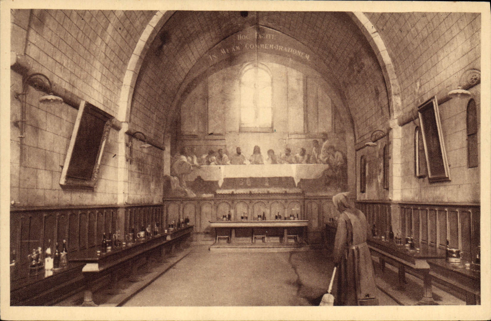 Abadía de la POSTAL de la VENDIMIA de NR D de Lerins el Honorat Saint el refectorio de los monjes