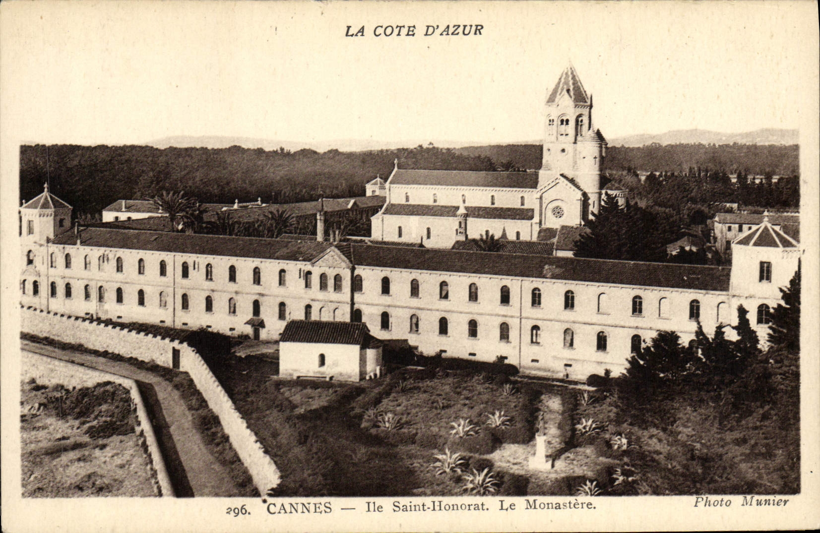 VINTAGE POSTCARD Cannes Island Honorat Saint the Monastery