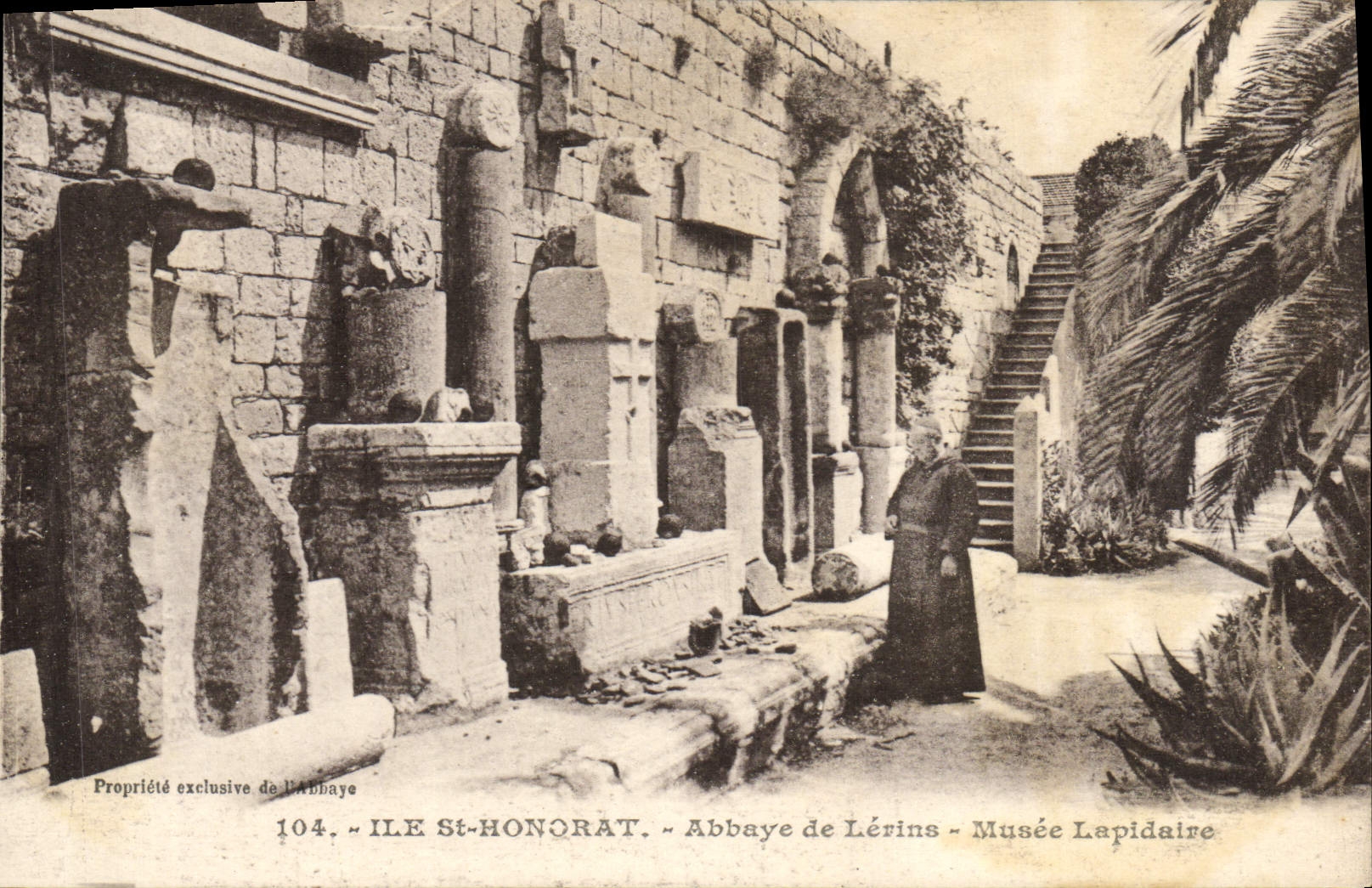 CPA Ile Saint Honorat Abbaye de Lerins Musee lapidaire