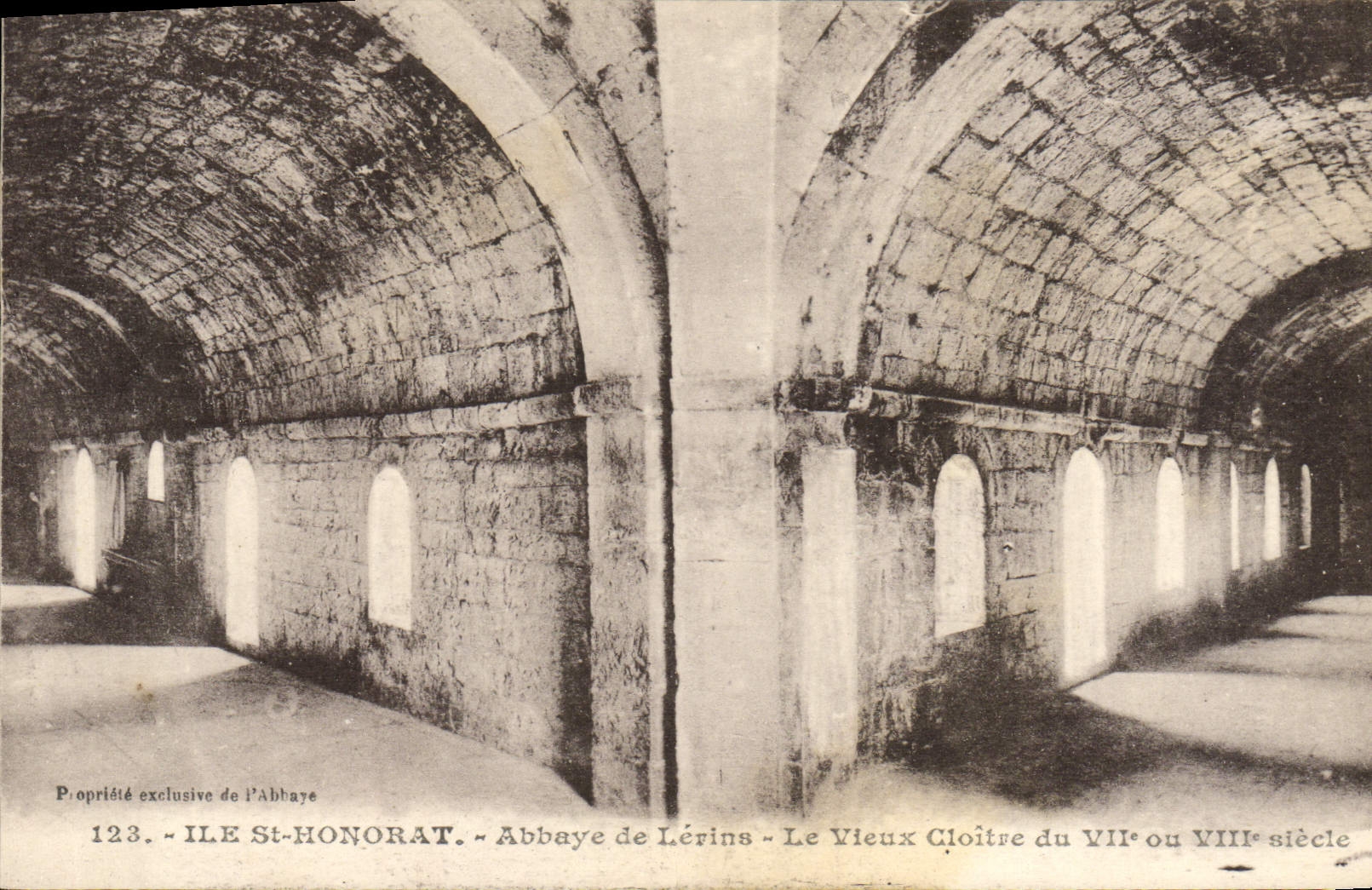 VINTAGE POSTCARD Island St Honorat Abbey of Lerins the old cloister
