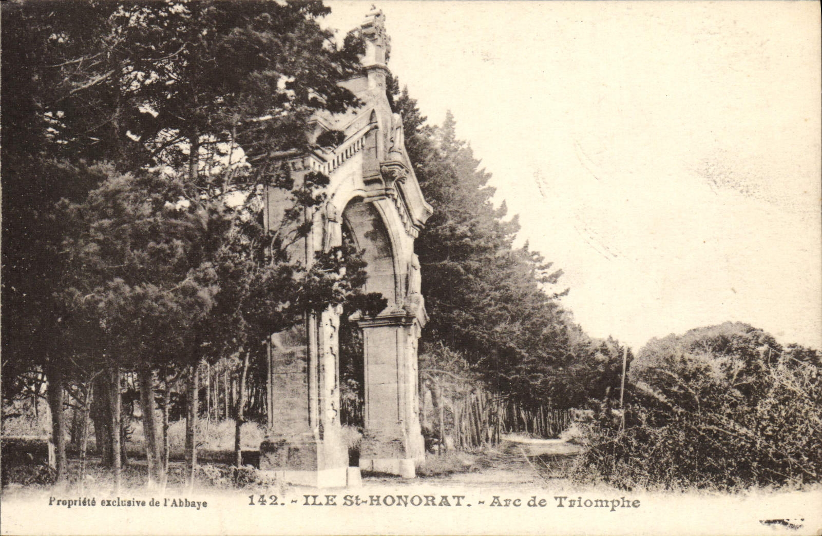 VINTAGE POSTCARD Island St Honorat Arc de Triomphe