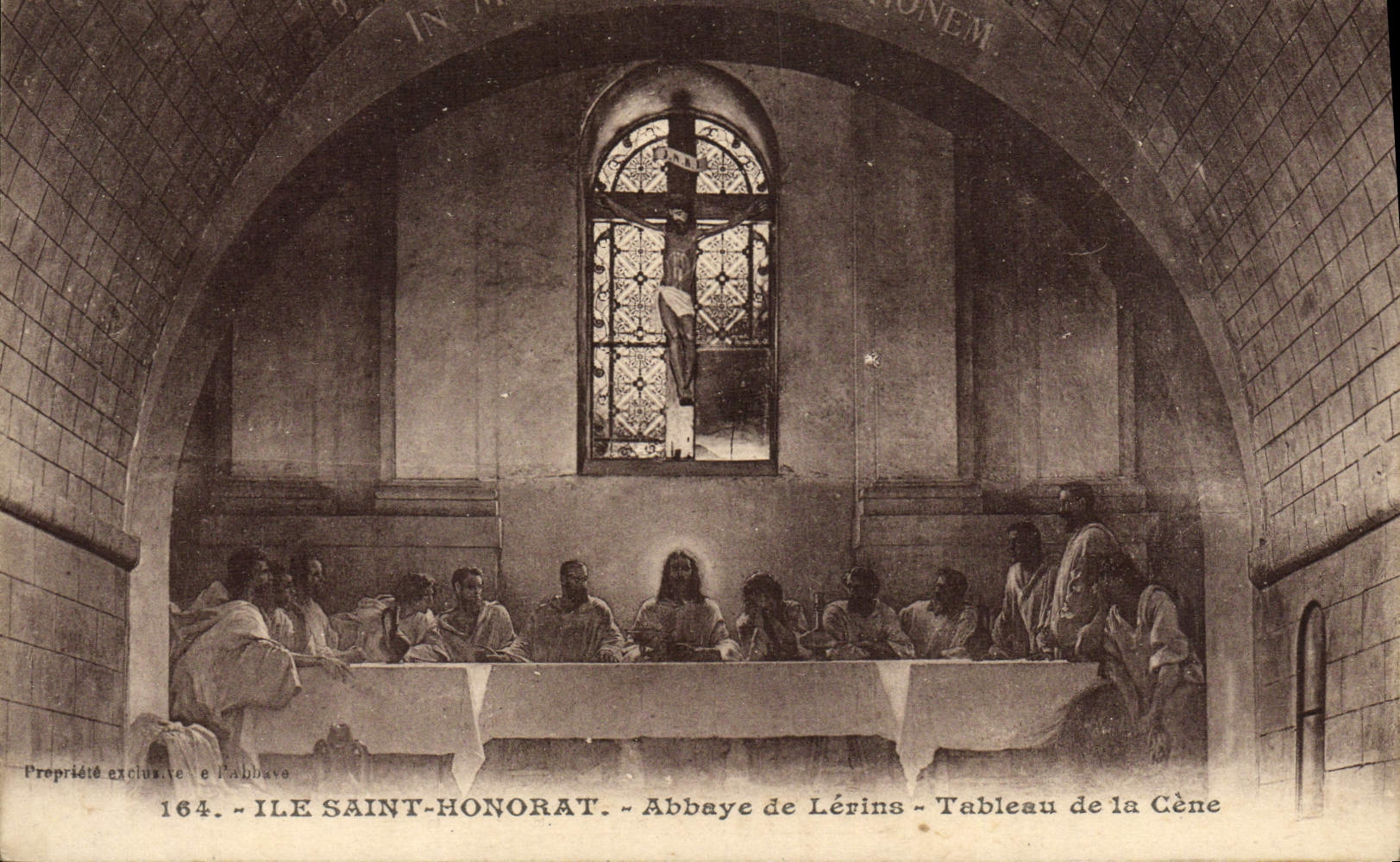 VINTAGE POSTCARD Island St Honorat Abbey of Lerins Table of Cene