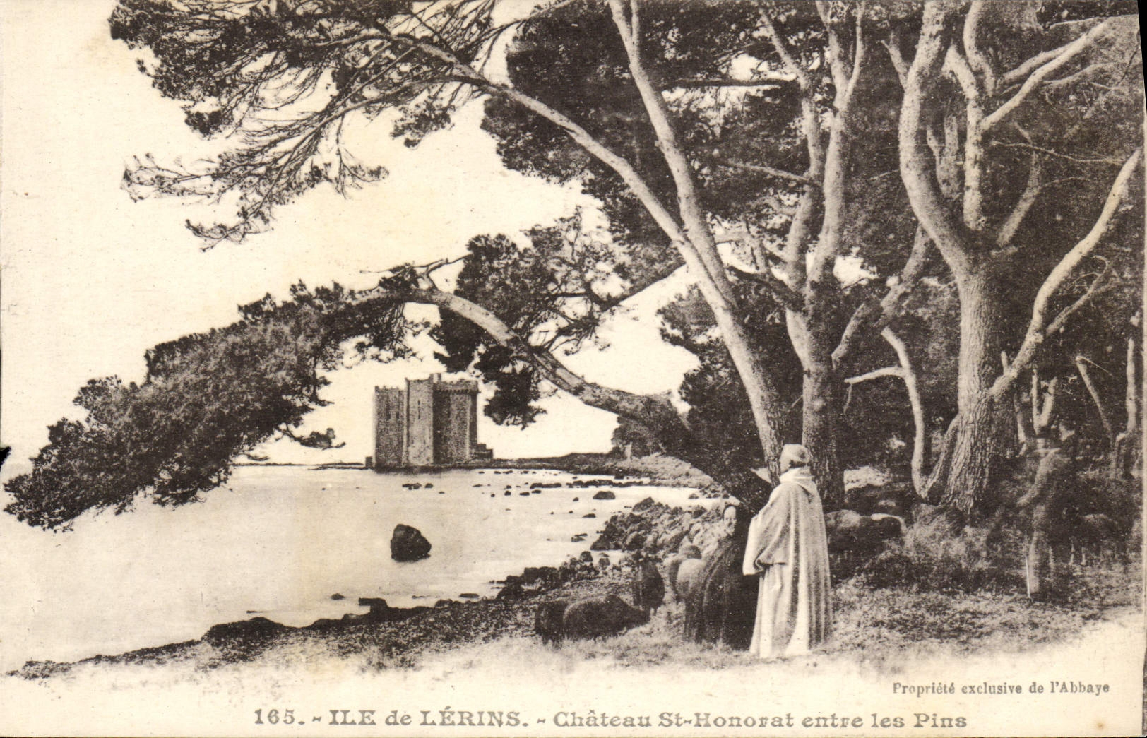 VINTAGE POSTCARD Ile of Lerins Castle St Honorat enters the Pines