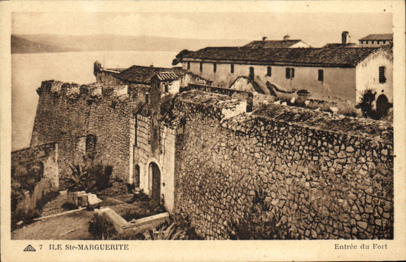 VINTAGE POSTCARD the co. Marguerite Entered from the Fort