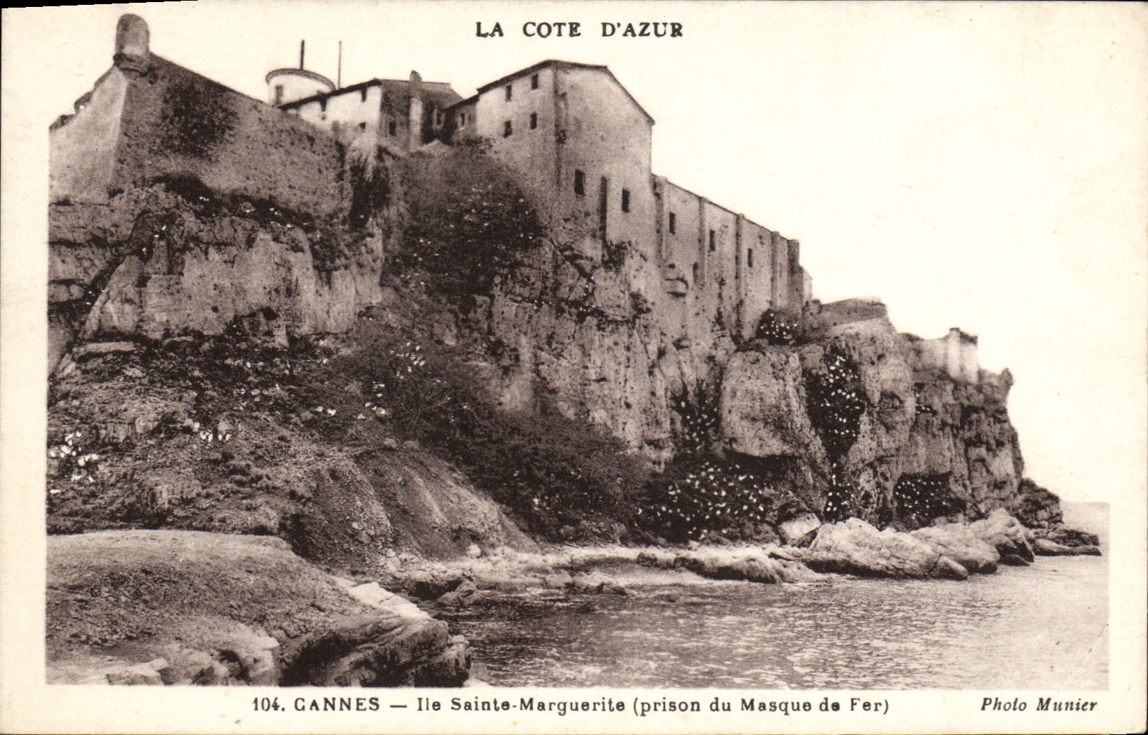 VINTAGE POSTCARD Cannes Sainte the Marguerite Prison of the iron mask