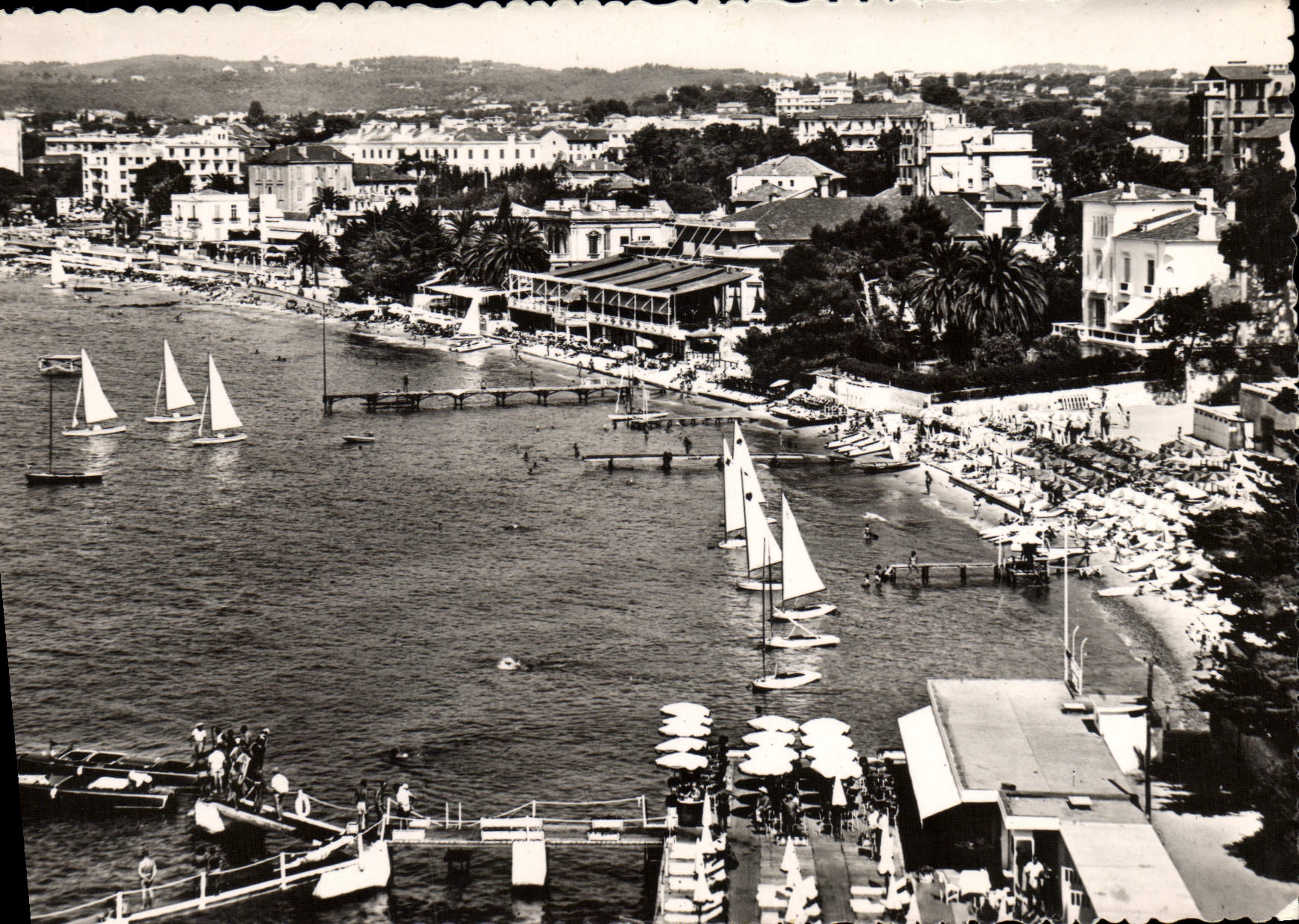 POSTAL MODERNA Juan las playas de los pinos del casino y de Provence una
