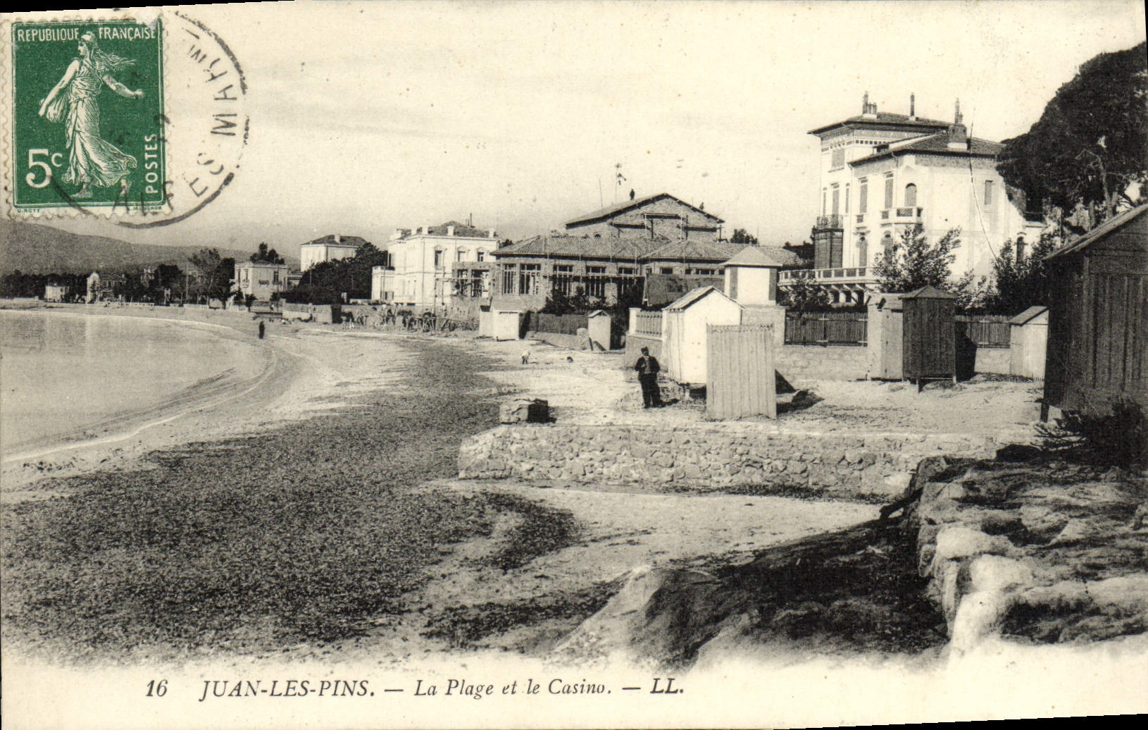 Pinos de Juan de la POSTAL de la VENDIMIA la playa y el casino