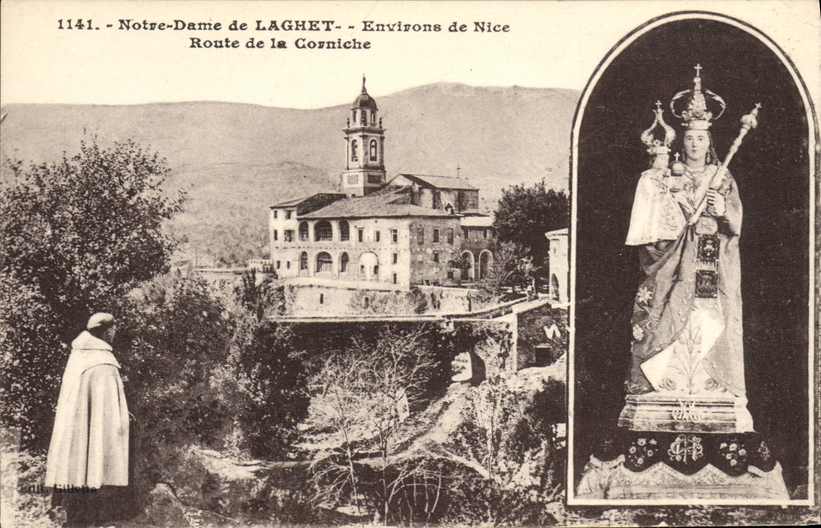 CPA Notre Dame de Laghet Environs de Nice Route de la Corniche