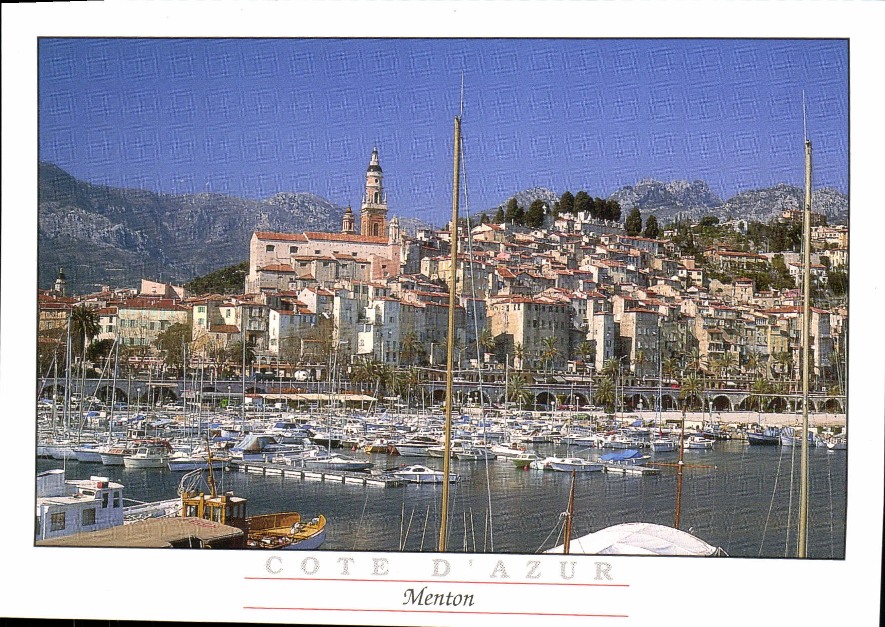 POSTAL MODERNA Menton barcos