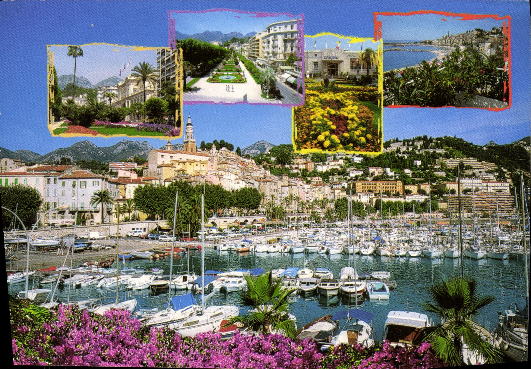 POSTAL MODERNA Menton dimensión del recuerdo azul de Menton