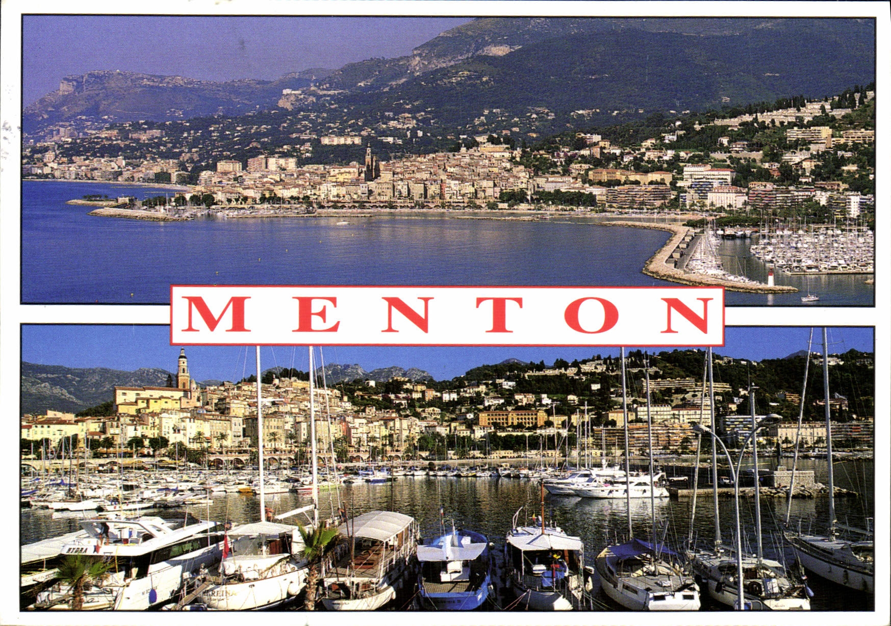POSTAL MODERNA Menton dimensión del azul