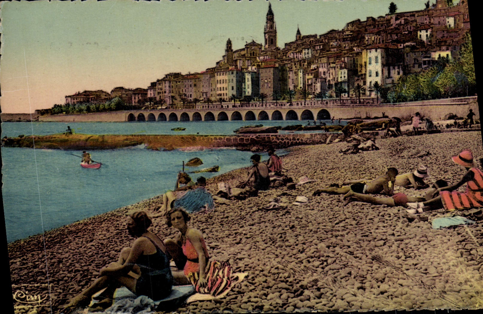 CPA Menton Sur La Plage