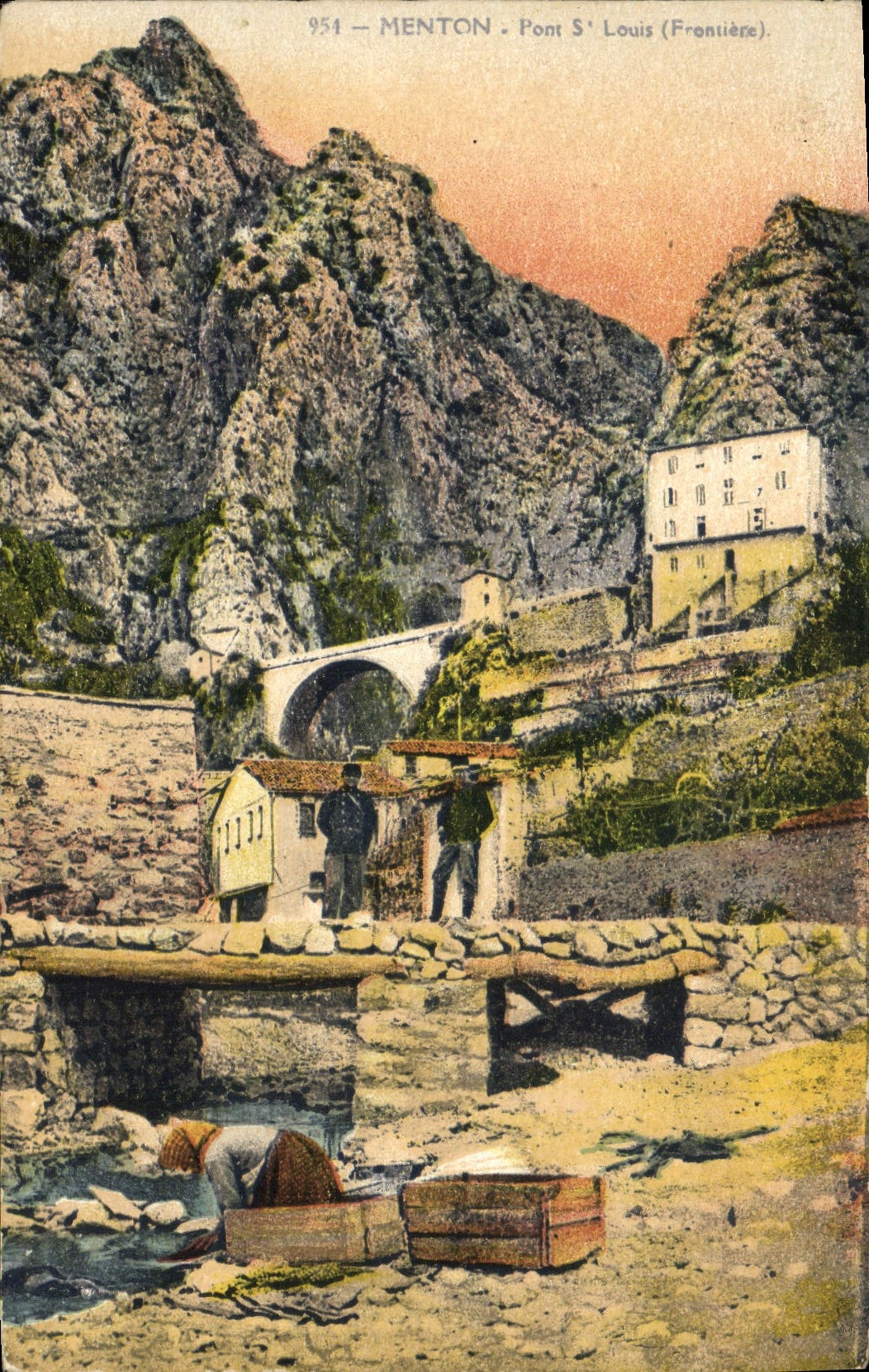 CPA Menton Pont St Louis Frontiere 