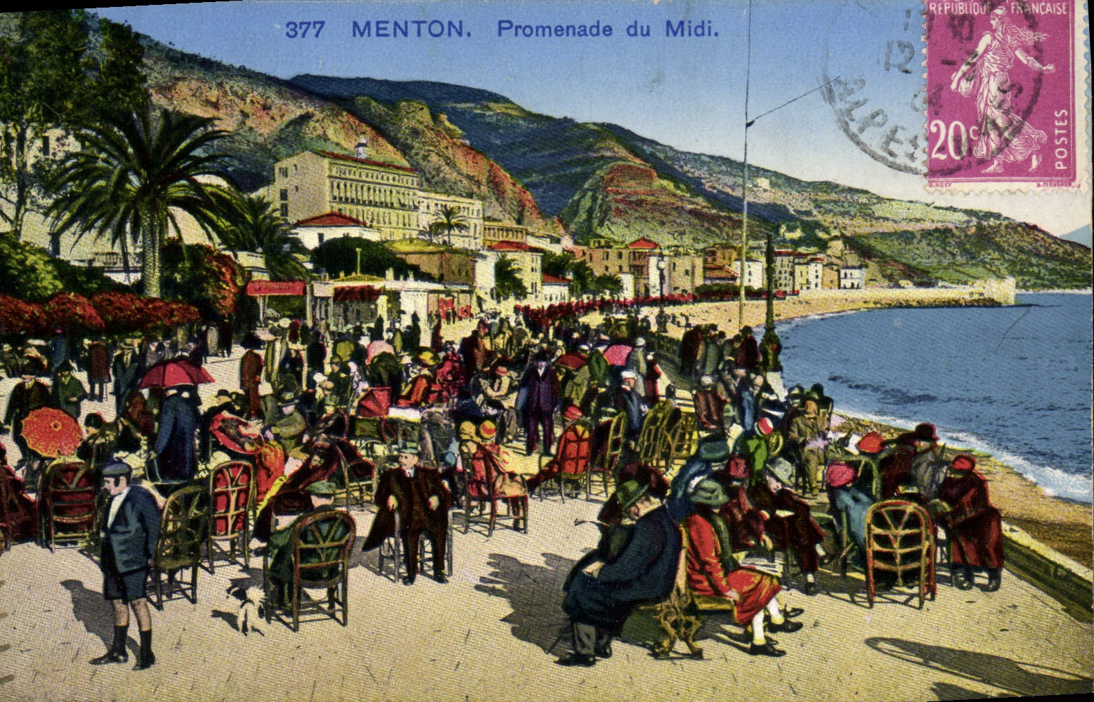 CPA Menton Promenade Du Midi