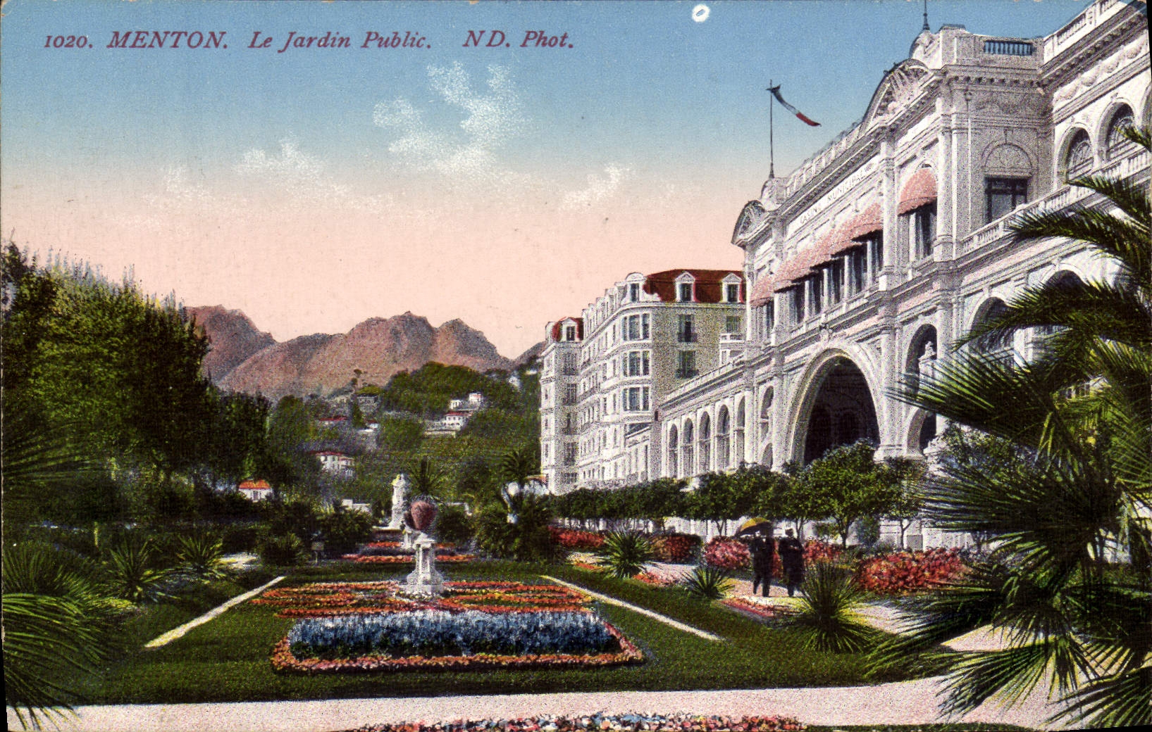 POSTAL de la VENDIMIA Menton el jardín público