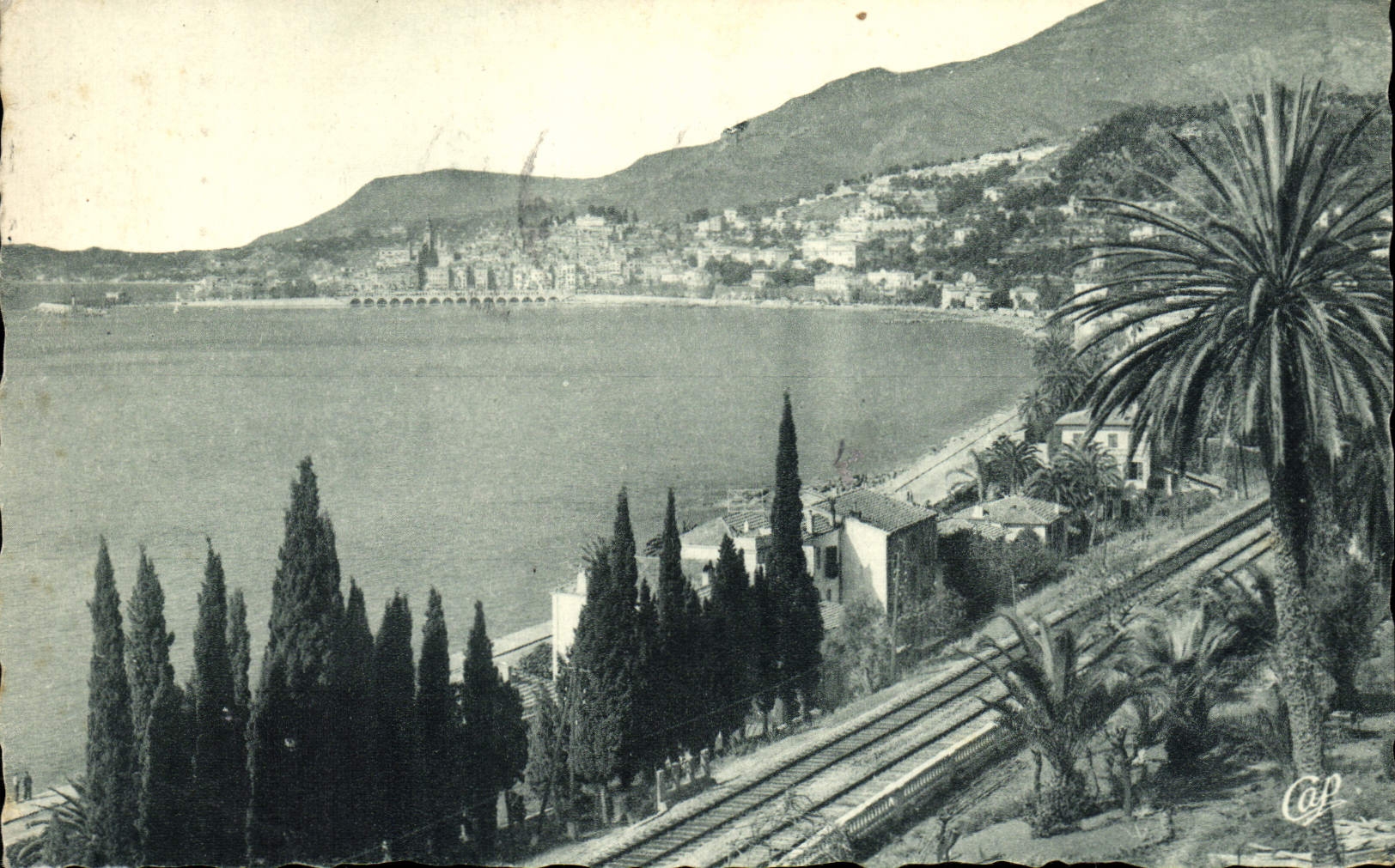 CPA Menton Vue Prise de la Frontiere