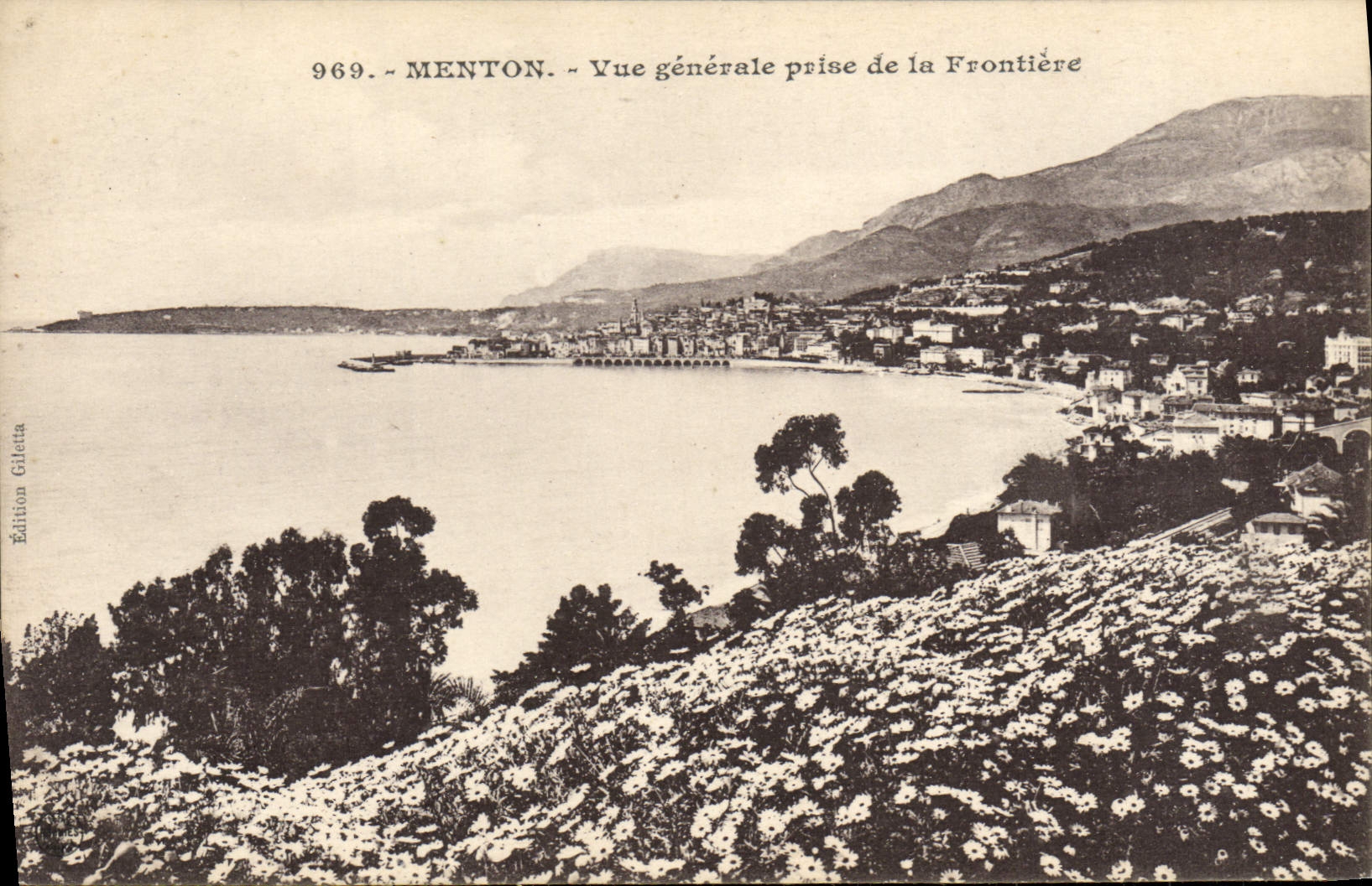 De la VENDIMIA de la POSTAL frontera tomada visión Menton