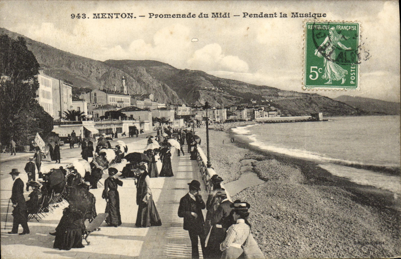 De la VENDIMIA de la POSTAL caminata Menton del sur durante la música