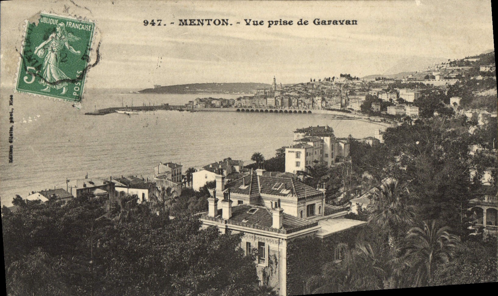 CPA Menton Vue Prise de Garavan