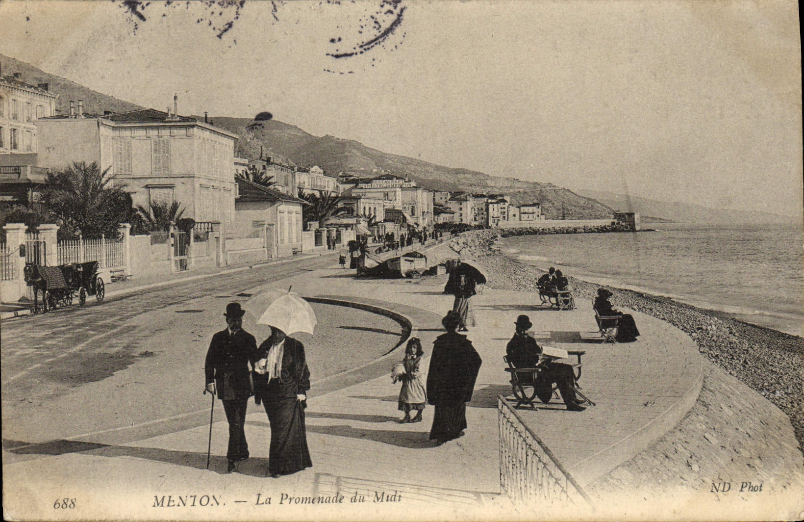 CPA Menton La Promenade du Midi