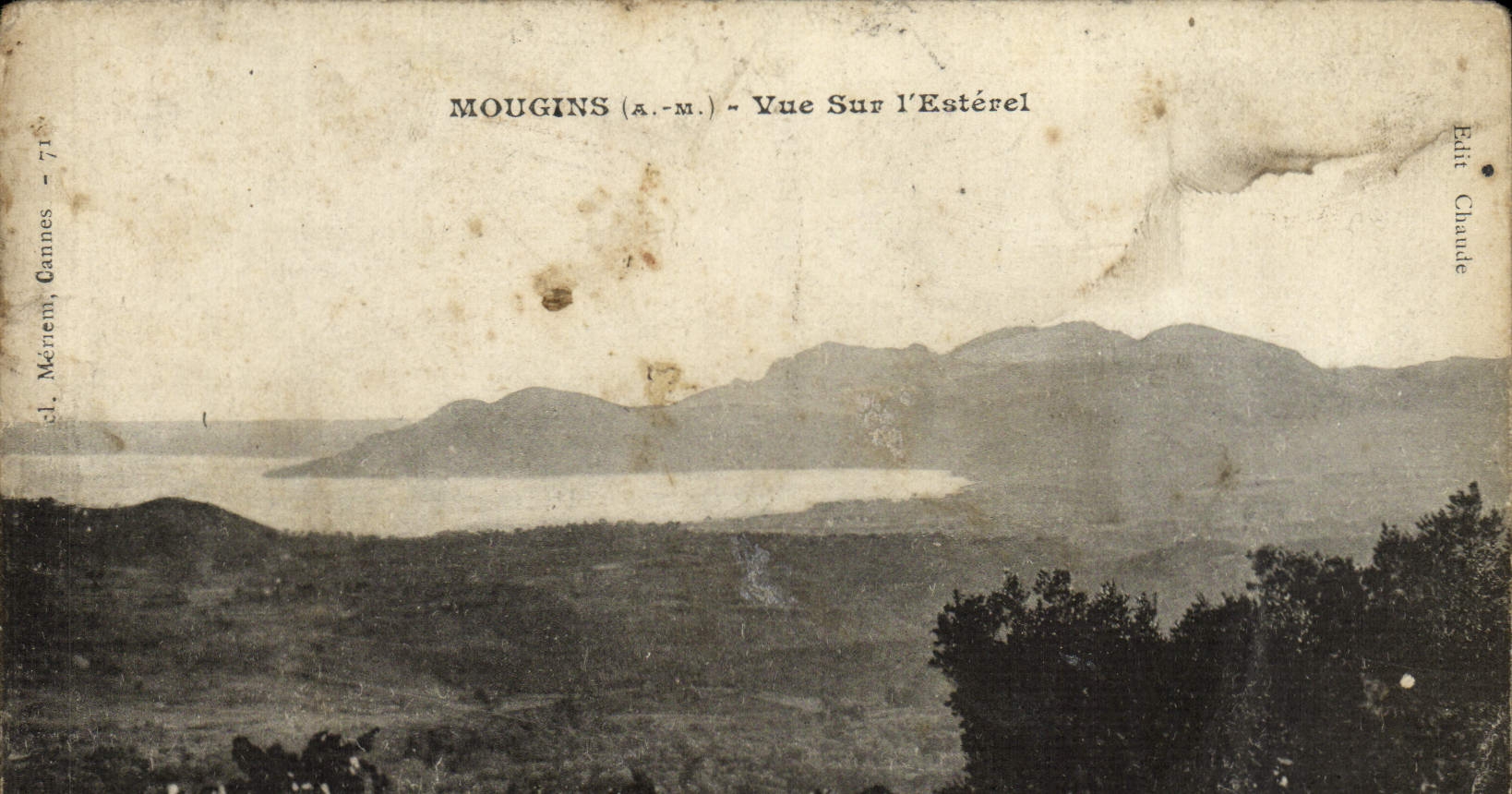 VINTAGE POSTCARD Mougins Seen On Esterel