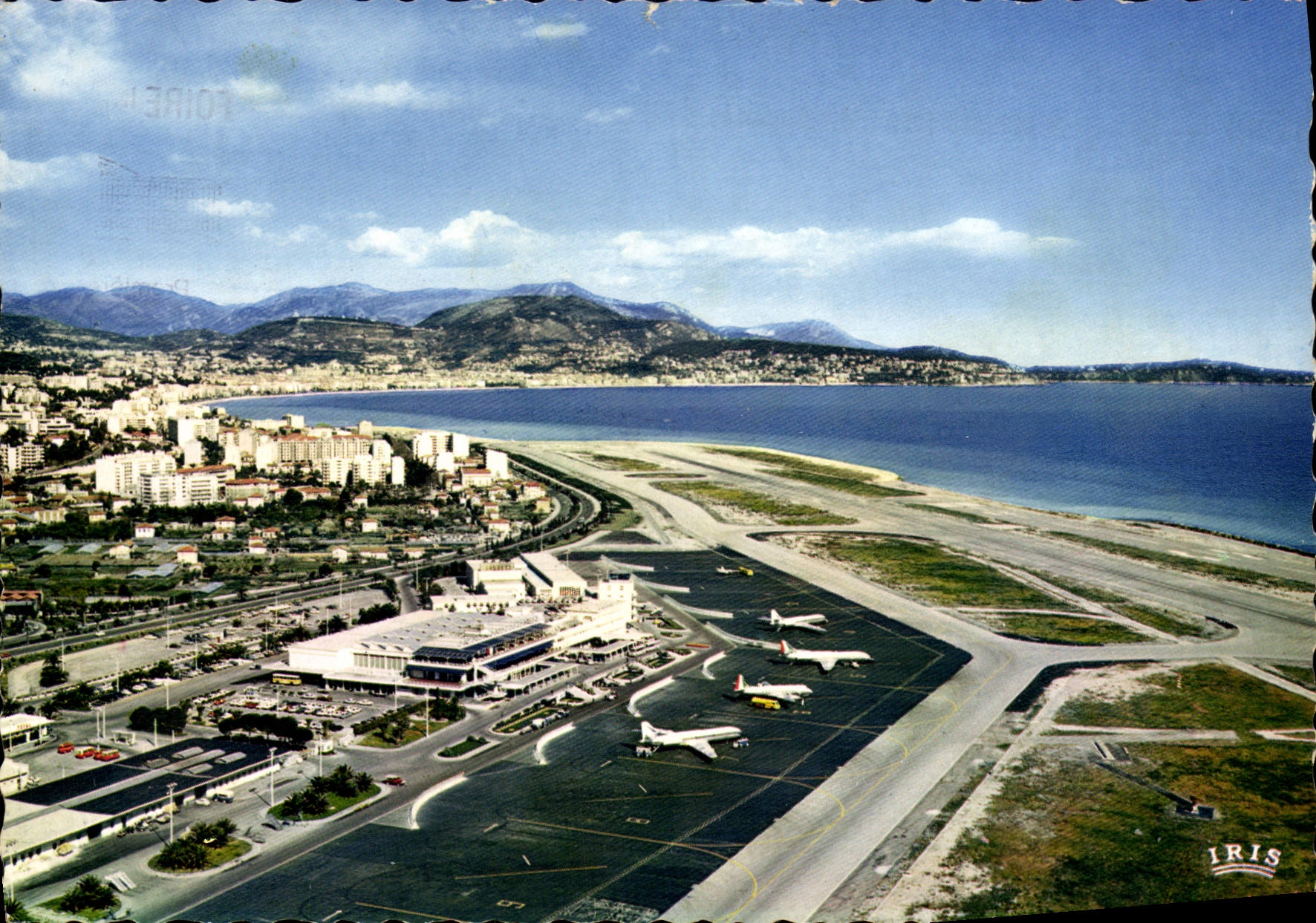 MODERN CARD Nice Dimensions Azure Airport the bay of the angels and the Cape Ferrat
