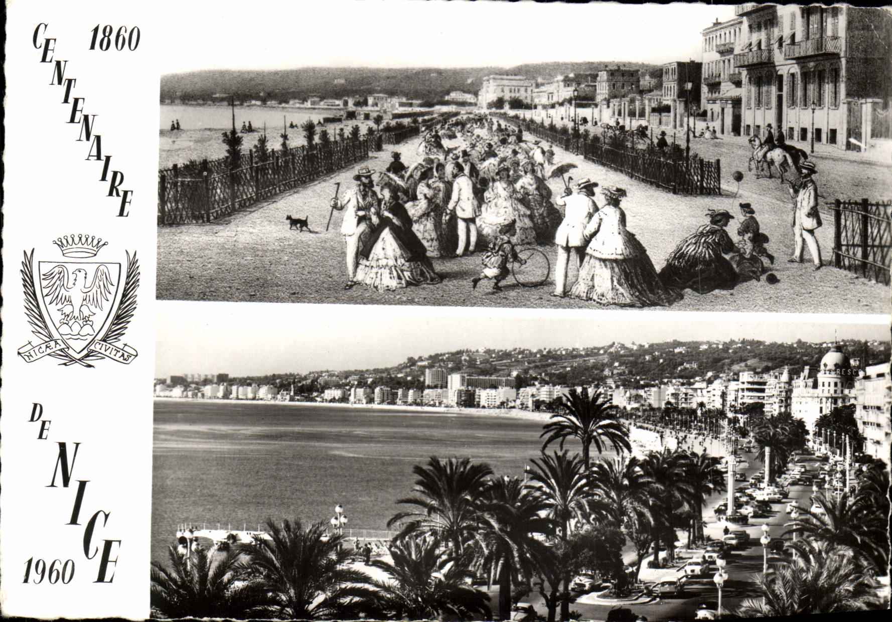 POSTAL MODERNA Niza centenario 1860 1960