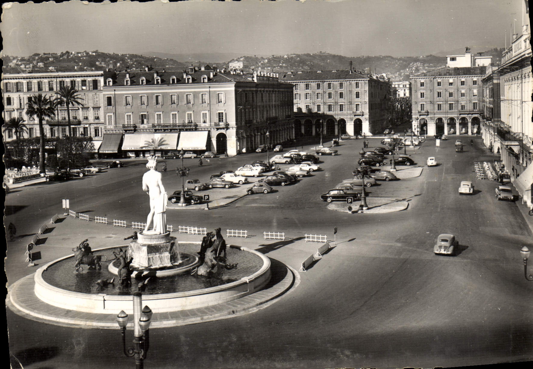 VINTAGE POSTCARD Nice the Massena Place and the luminous Fountain of God sun
