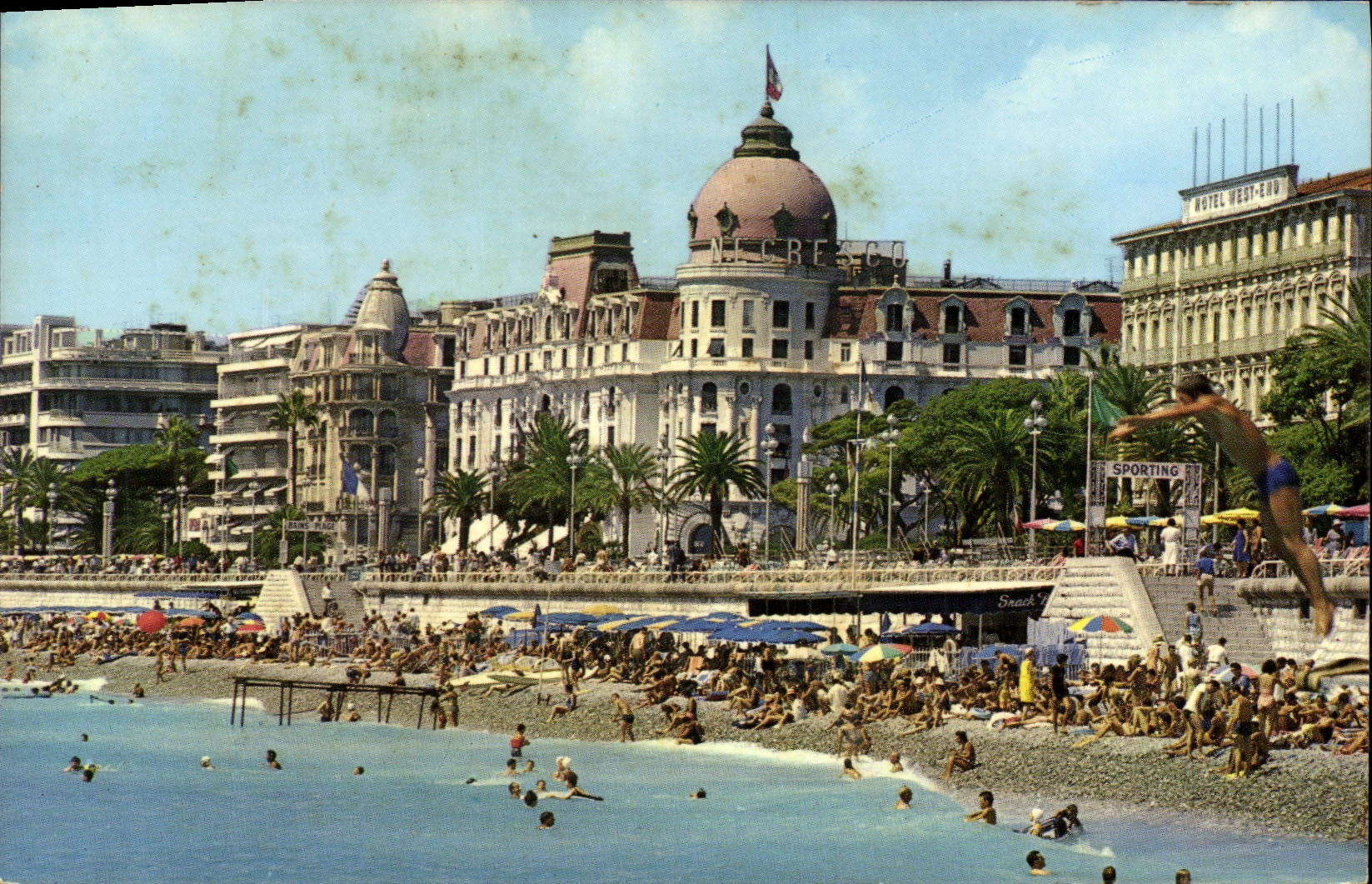 MODERN CARD Nice the Negresco Hotel the Beach