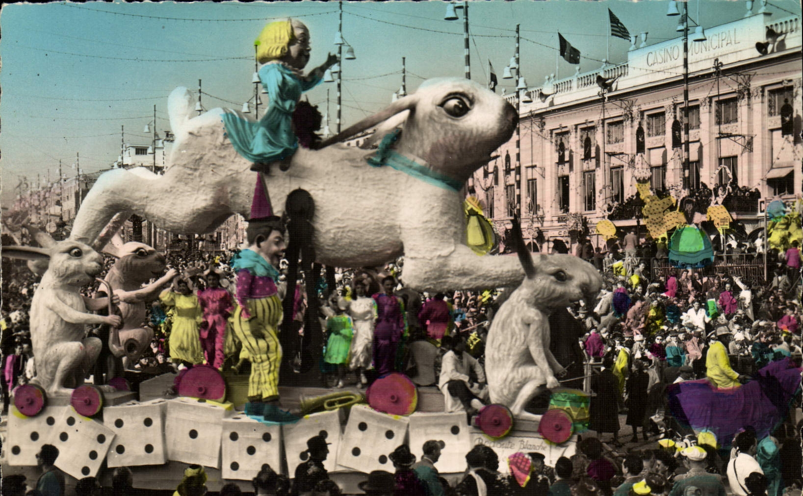 VINTAGE POSTCARD Carnival Of Nice Redoute White at the toys Pignataro Rabbit